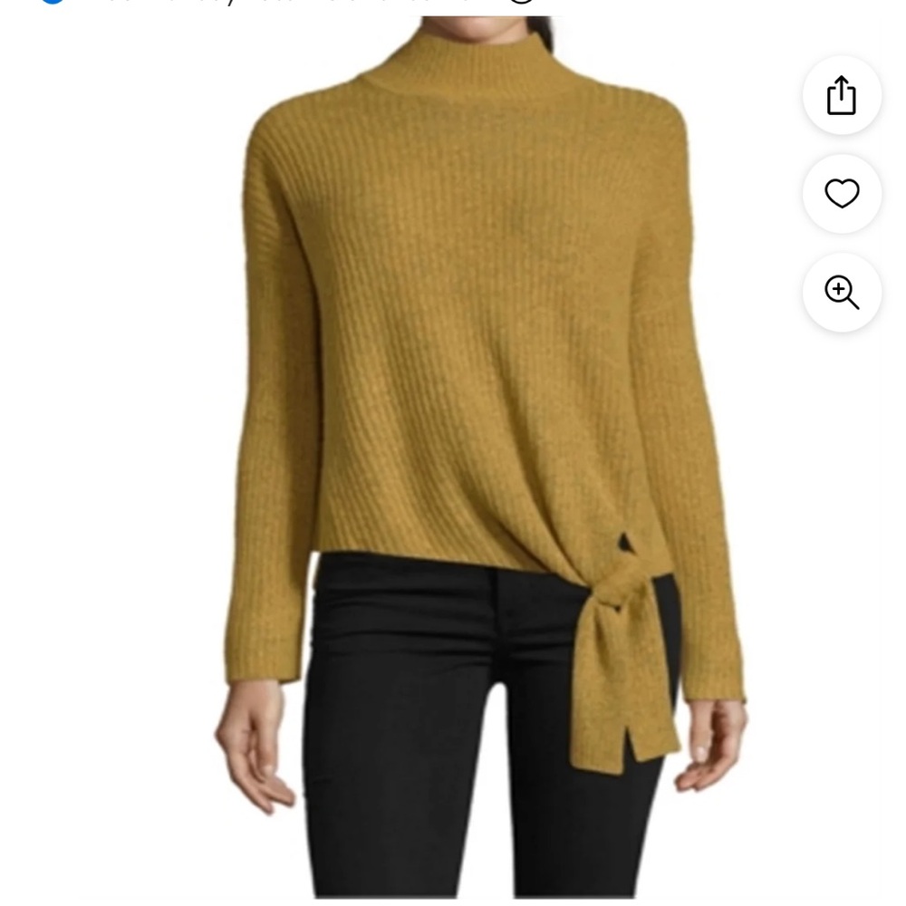 John Paul Richard Women's Side Tie Mock Neck Sweater Marigold